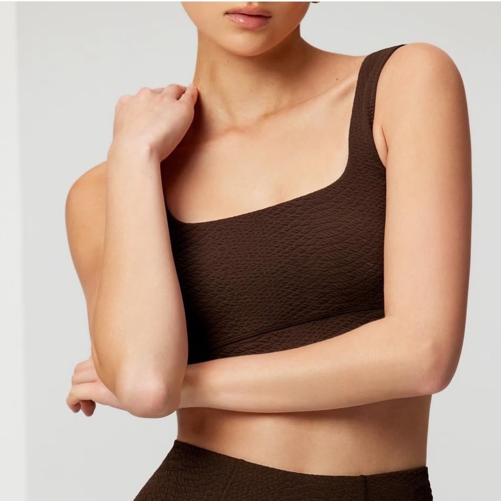 NWT GiGi C Wilson Snakeskin Sport Bra in Chocolate Sz M L - Picture 3 of 8